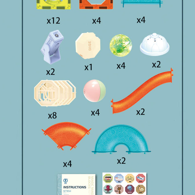 Light Magnetic Blocks – 49-Piece STEM Set with Lights for Kids (Ages 3+)