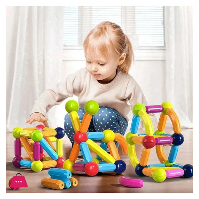 Magnetic Stick 96-Piece Construction Toy for Kids (Rainbow Colors)