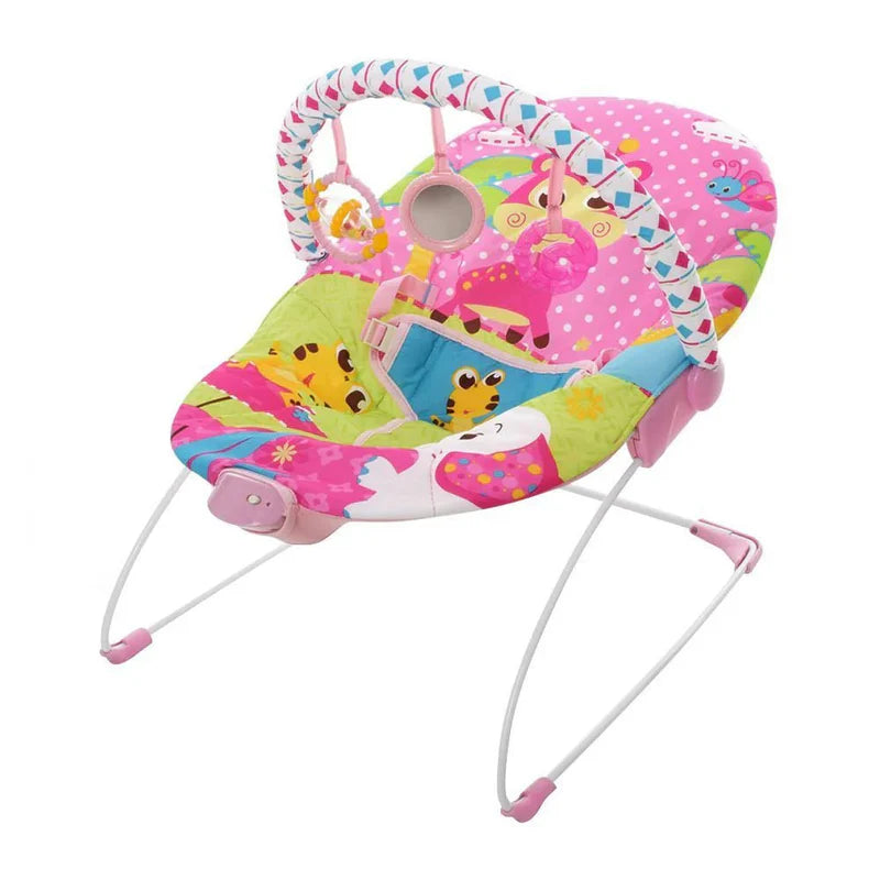 Colorful -Themed Baby Bouncer with Toy Bar – Soft & Secure