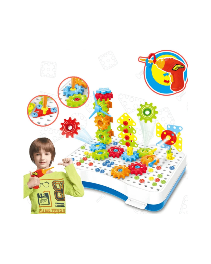 Drill Magic Plate-2 In 1 Puzzle Building Blocks 190 Pcs