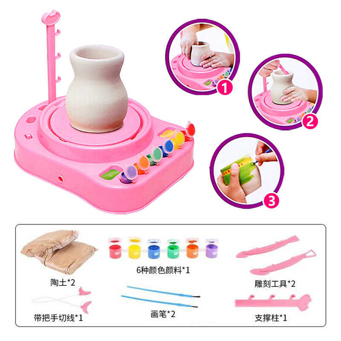 Kids Pottery Workshop Set Clay & Paint DIY Kit