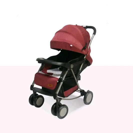 Premium Foldable Baby Stroller  – Comfortable, Travel-Friendly Pram  (Red)