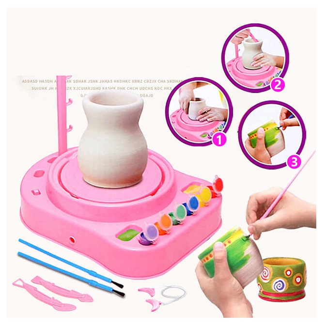 Kids Pottery Workshop Set Clay & Paint DIY Kit