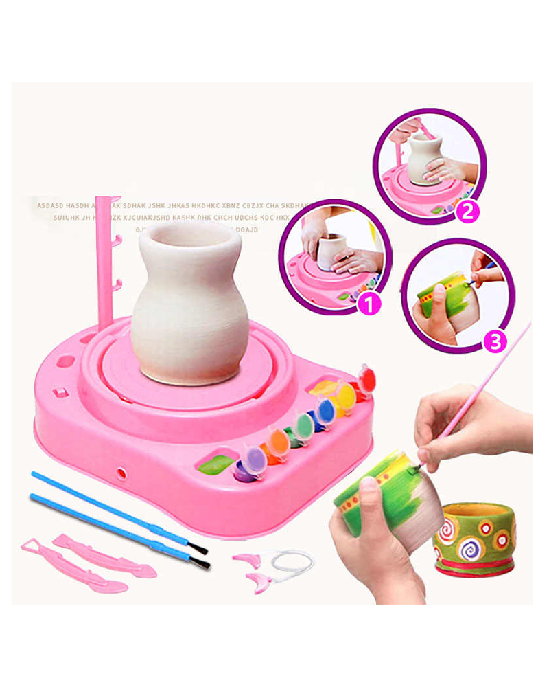 Kids Pottery Workshop Set Clay & Paint DIY Kit