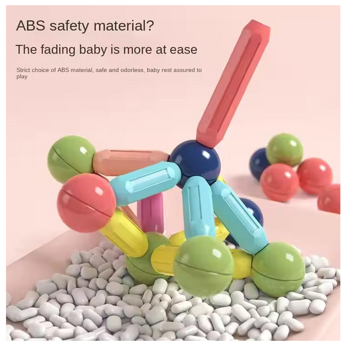 Magnetic Stick 96-Piece Construction Toy for Kids (Rainbow Colors)