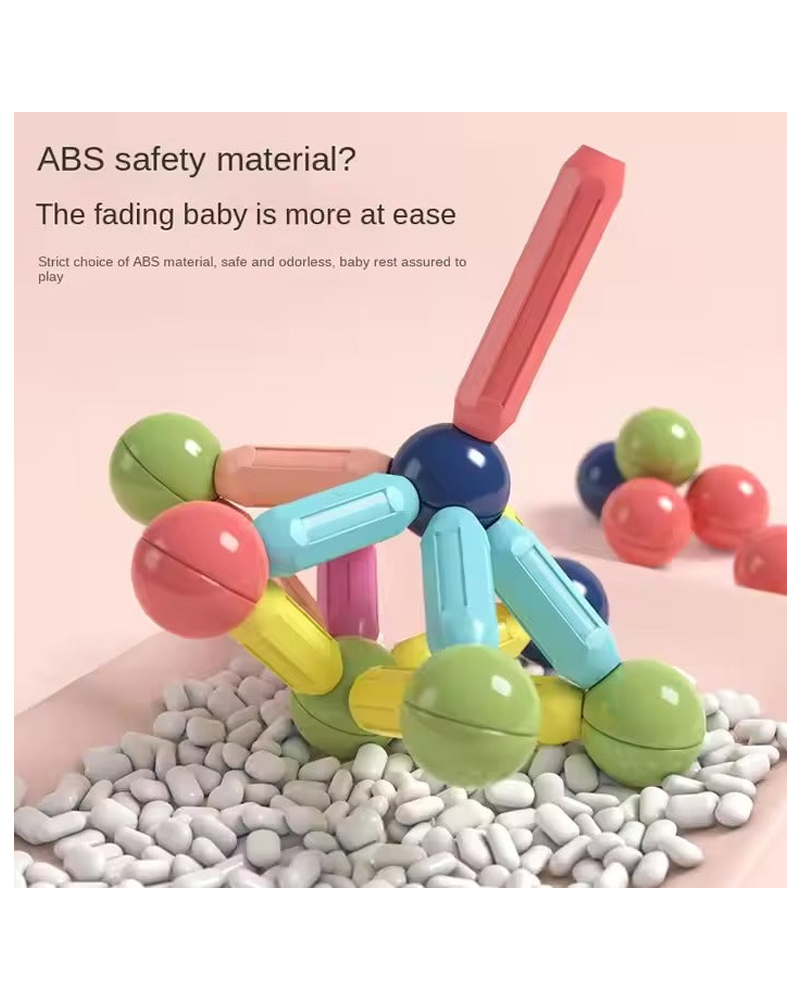 Magnetic Stick 96-Piece Construction Toy for Kids (Rainbow Colors)