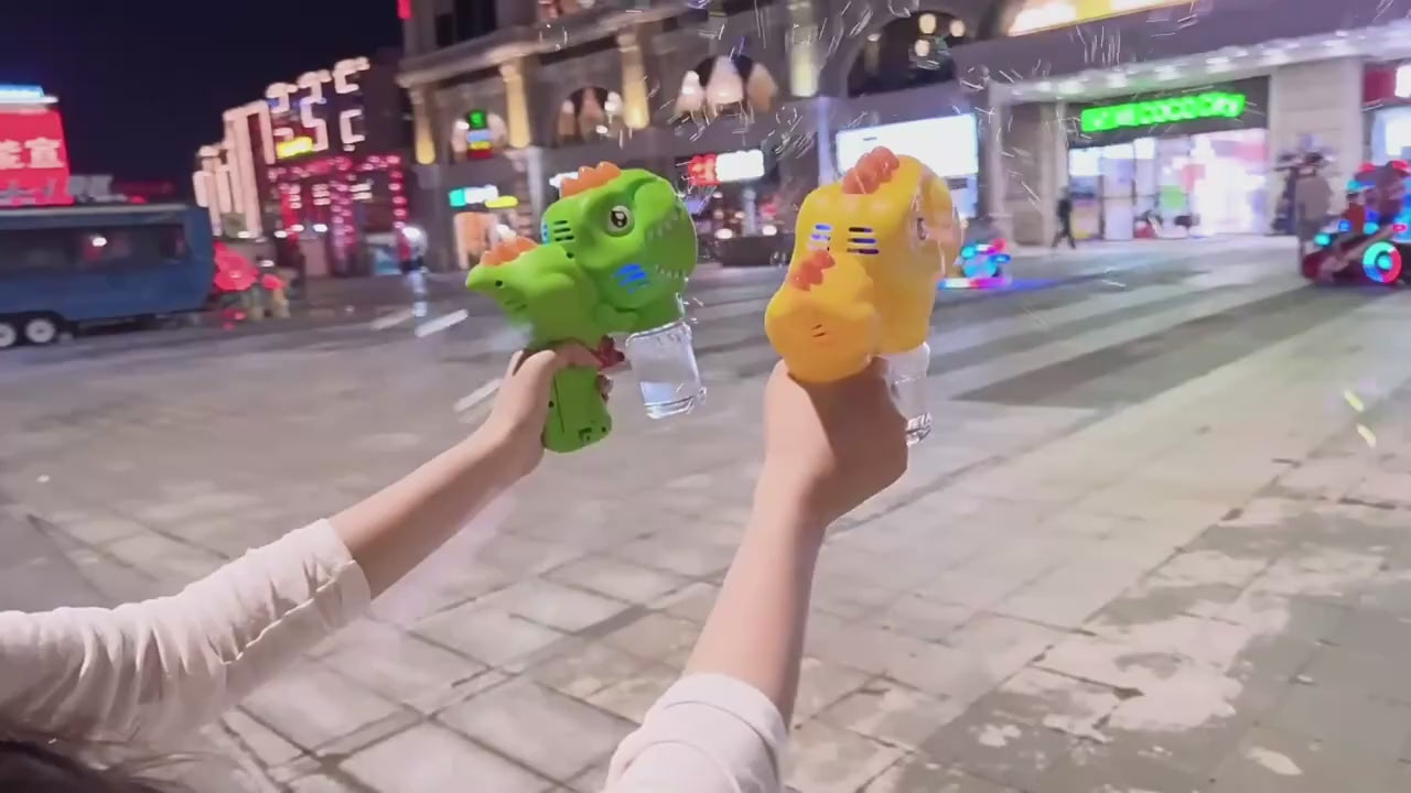 Dinosaur Bubble Gun Toy for Kids – Automatic Bubble Blower with Bubble