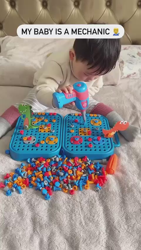 Drill Magic Plate-2 In 1 Puzzle Building Blocks 190 Pcs