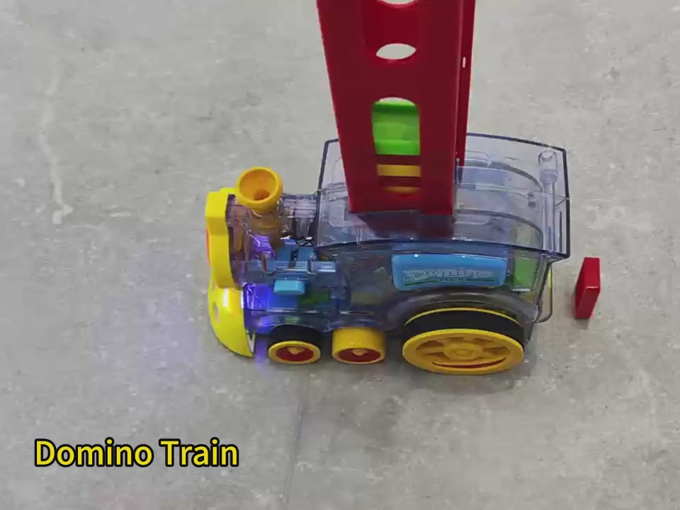 Kids Automatic Laying Domino Train Play Set Electric Bidding Sound