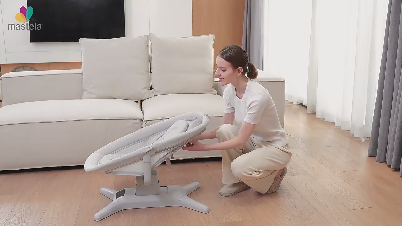 Electric Baby Swing Rocker with Mosquito Net & Remote – 5-Speed Auto Cradle for Newborns