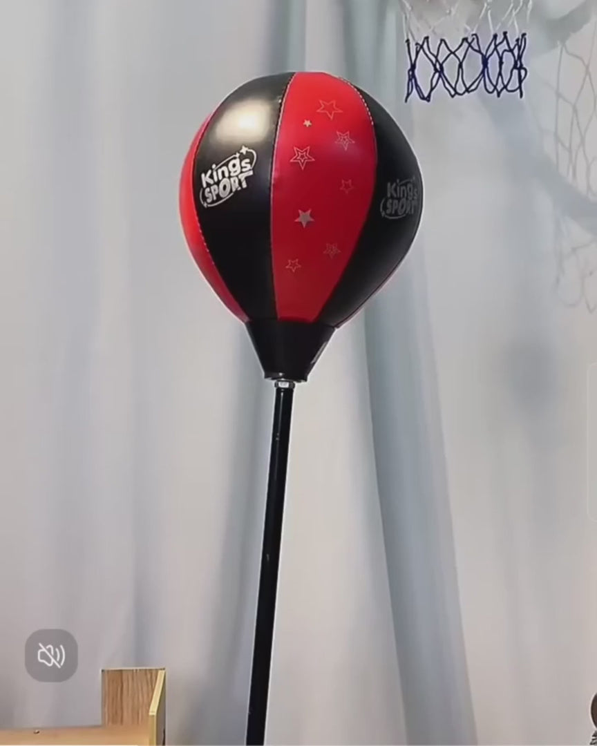 Kids Adjustable Boxing Punching Ball Set with Gloves & Stand – Indoor/Outdoor Training Kit