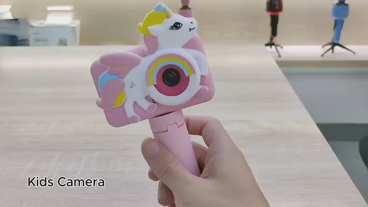 Digital camera Unicorn with Tripod Micro Toy lanyard Children Selfie Portable Toddler Video Holiday Gifts