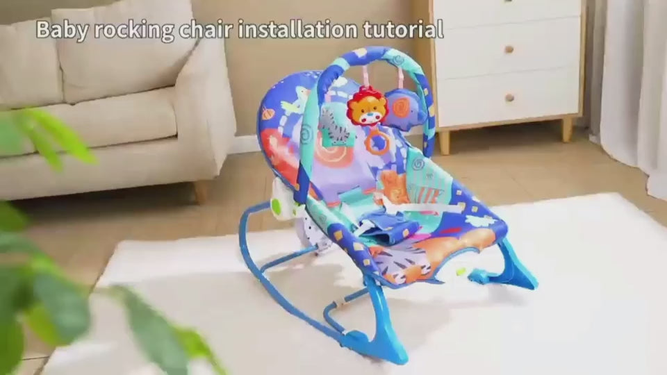 Baby Bouncer Chair with Soothing Vibrations &amp; Toy Bar – Infant Rocker Seat