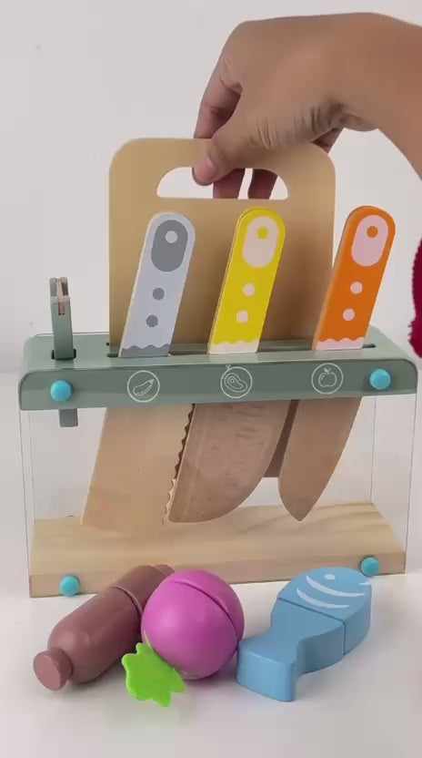 Little Kitchen Accessories – Wooden Pretend Play Cooking Set for Kids