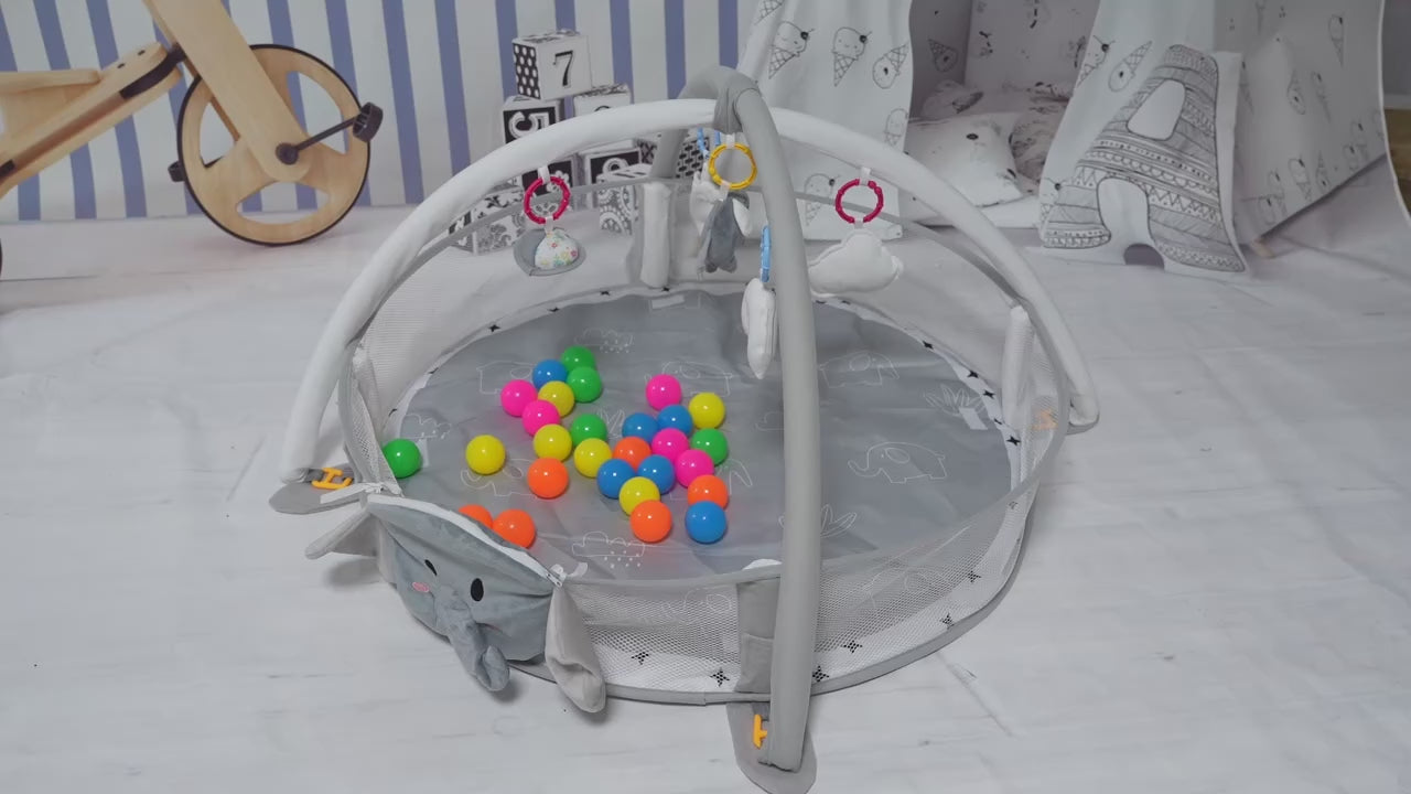 Elephant Baby Activity Gym & Ball Pit – Safe & Stimulating Playtime for Infants