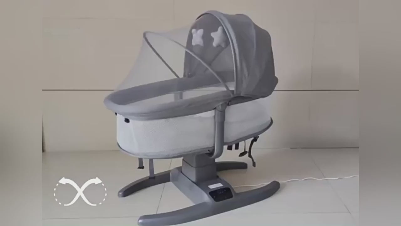 Multi-Motion Baby Cradle – 4-in-1 Electric Rocker with Mosquito Net