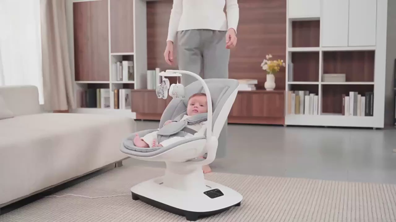 Multi-Motion Baby Cradle  – 360° Rotating Electric Rocker with Music & Mosquito Net