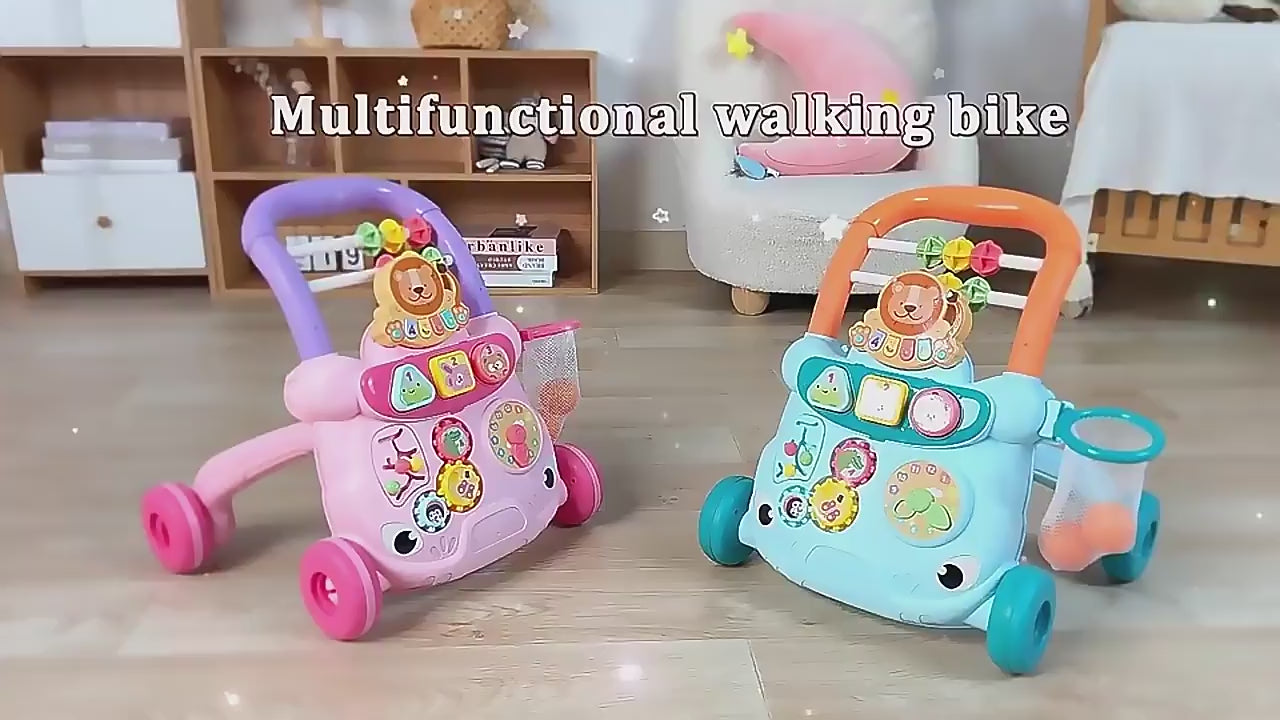 Multifunctional Baby Walker with Activity Learning Panel – Blue