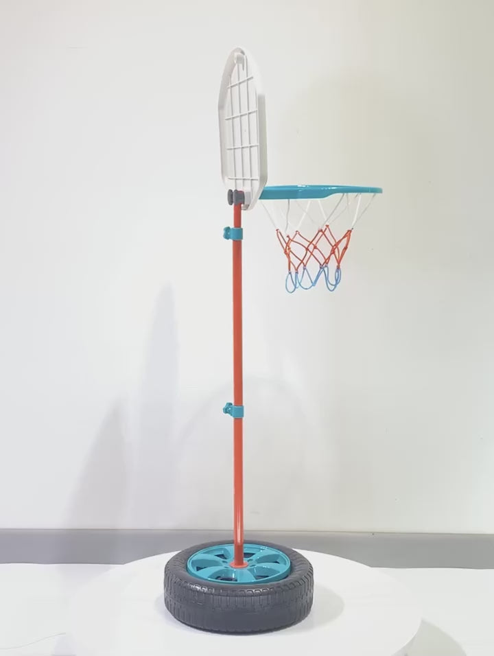 Metal Adjustable Kids Basketball Hoop Set with Ball & Pump – Indoor & Outdoor Sports Toy (Ages 3+)