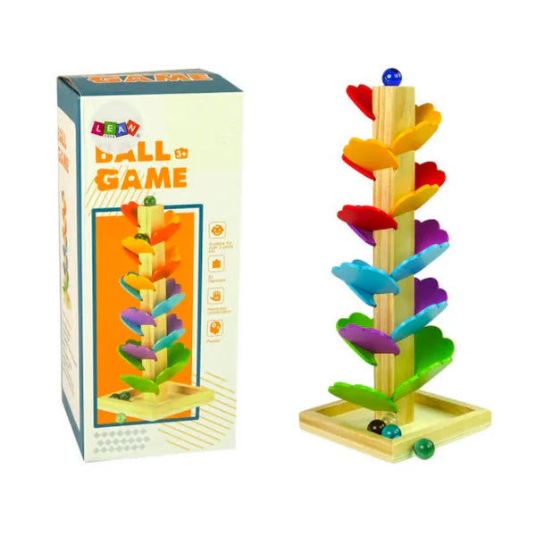 Rainbow Drop Tree – Wooden Ball Run for Focus & Fine Motor Skills